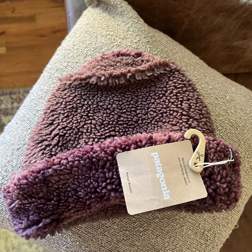 Patagonia Plush Sherpa Beanie in Dusty Mauve